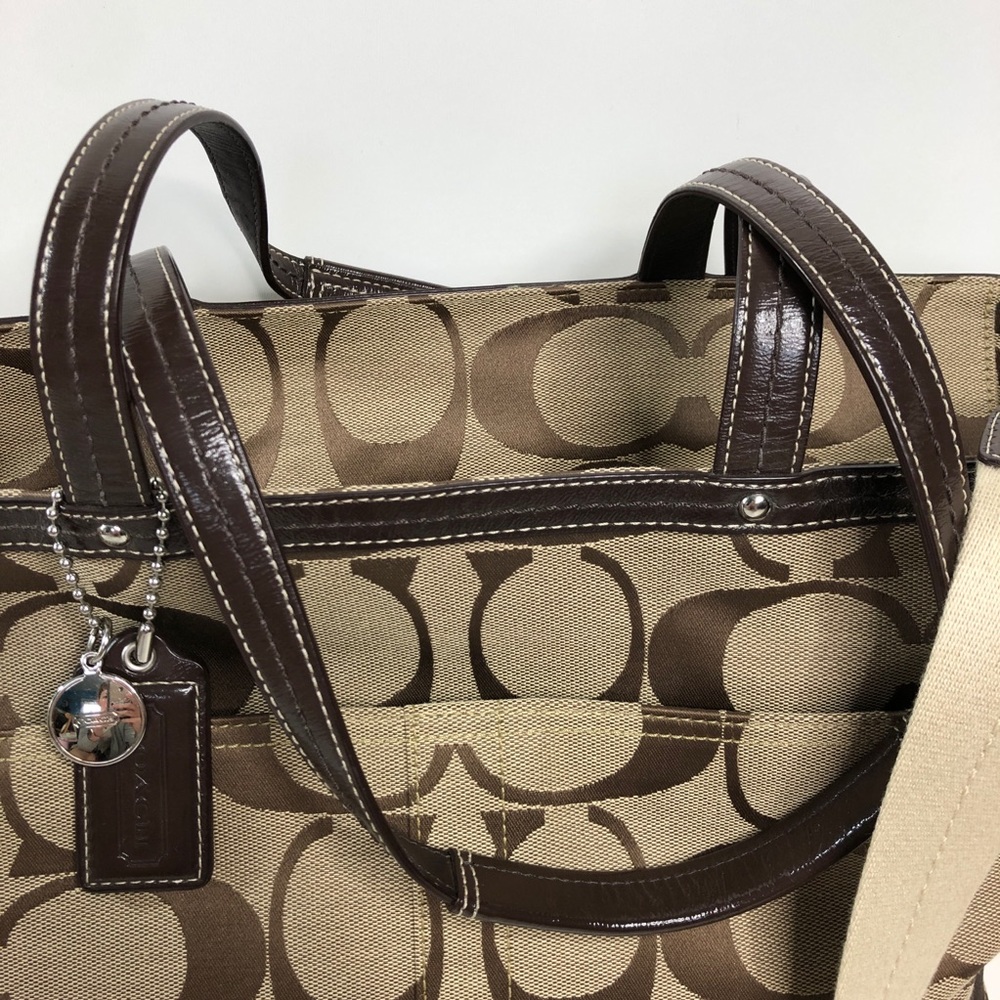 Coach Signature Brown Overnighter/Diaper Bag - Picture 2 of 8